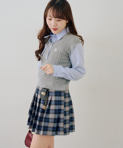 帶吊飾百褶迷你半身裙