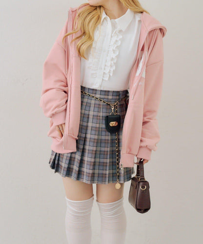 帶吊飾百褶迷你半身裙