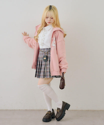 帶吊飾百褶迷你半身裙