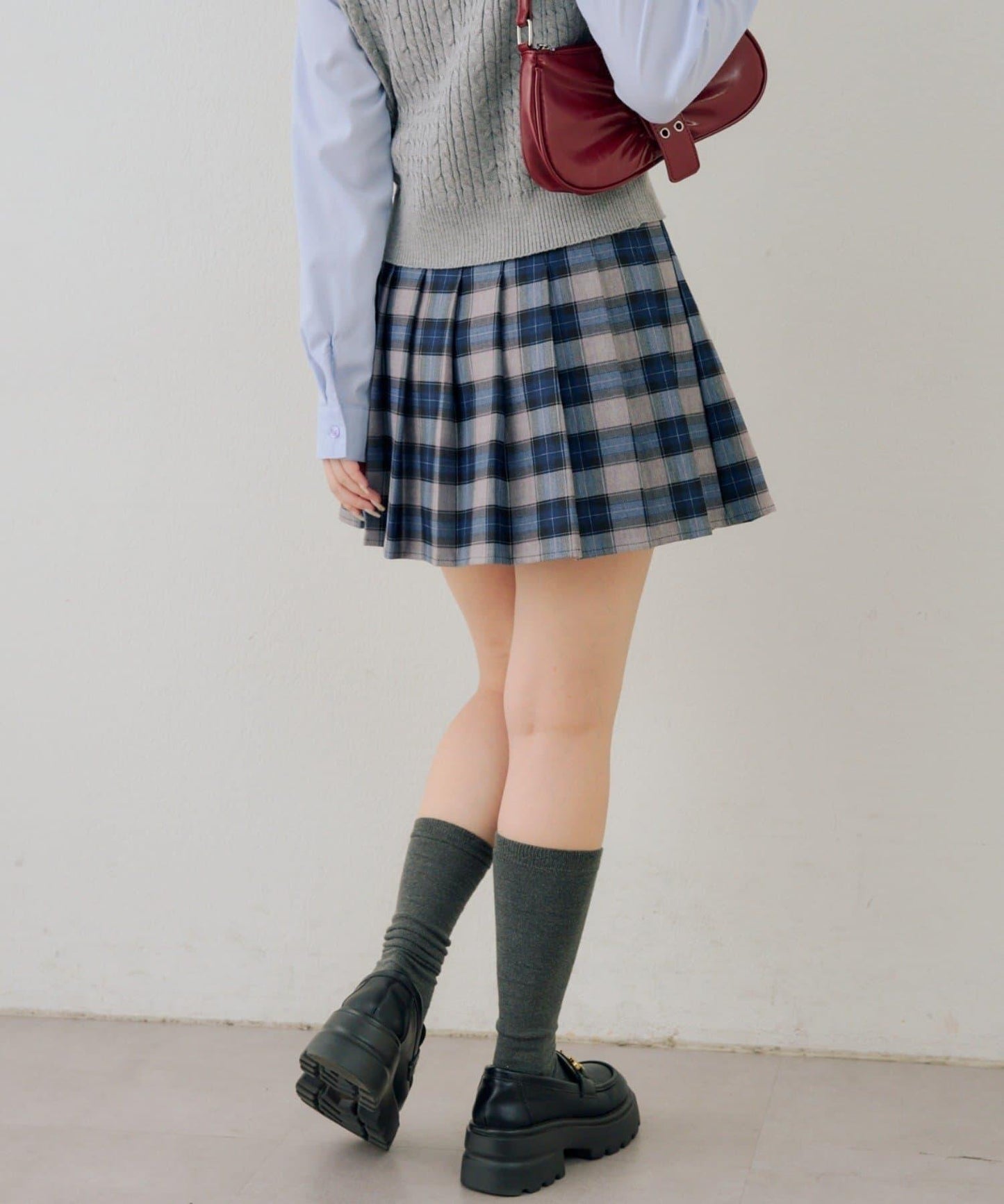 帶吊飾百褶迷你半身裙