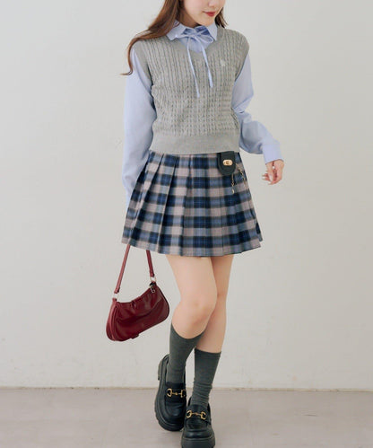 帶吊飾百褶迷你半身裙