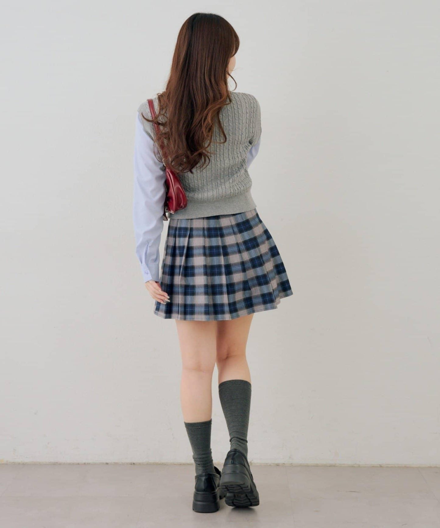 帶吊飾百褶迷你半身裙