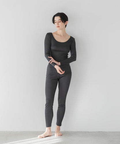 絲綢羅紋長袖套頭上衣