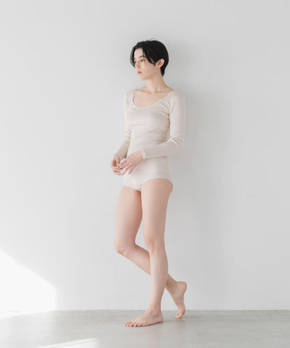 絲綢羅紋長袖套頭上衣