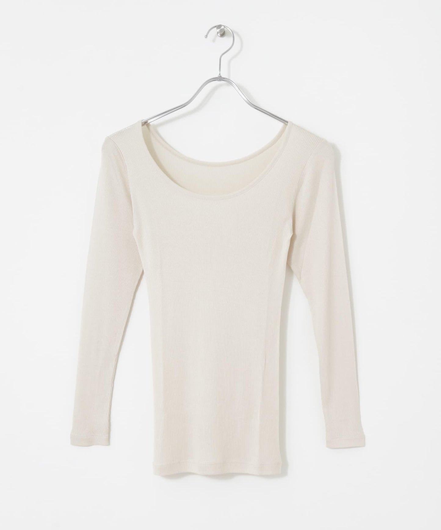 絲綢羅紋長袖套頭上衣