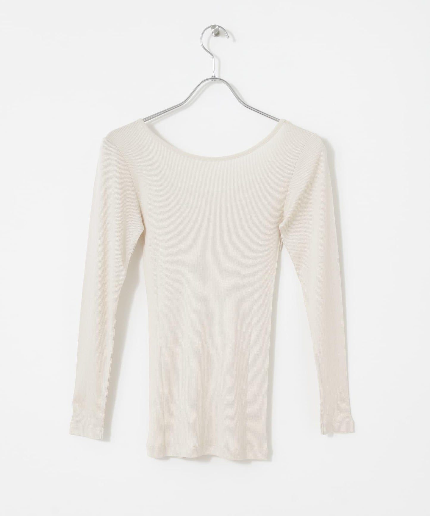 絲綢羅紋長袖套頭上衣