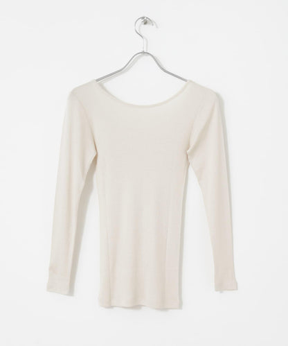 絲綢羅紋長袖套頭上衣