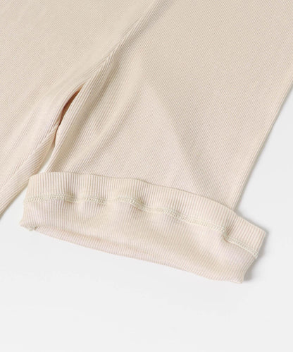 絲綢羅紋短款打底褲