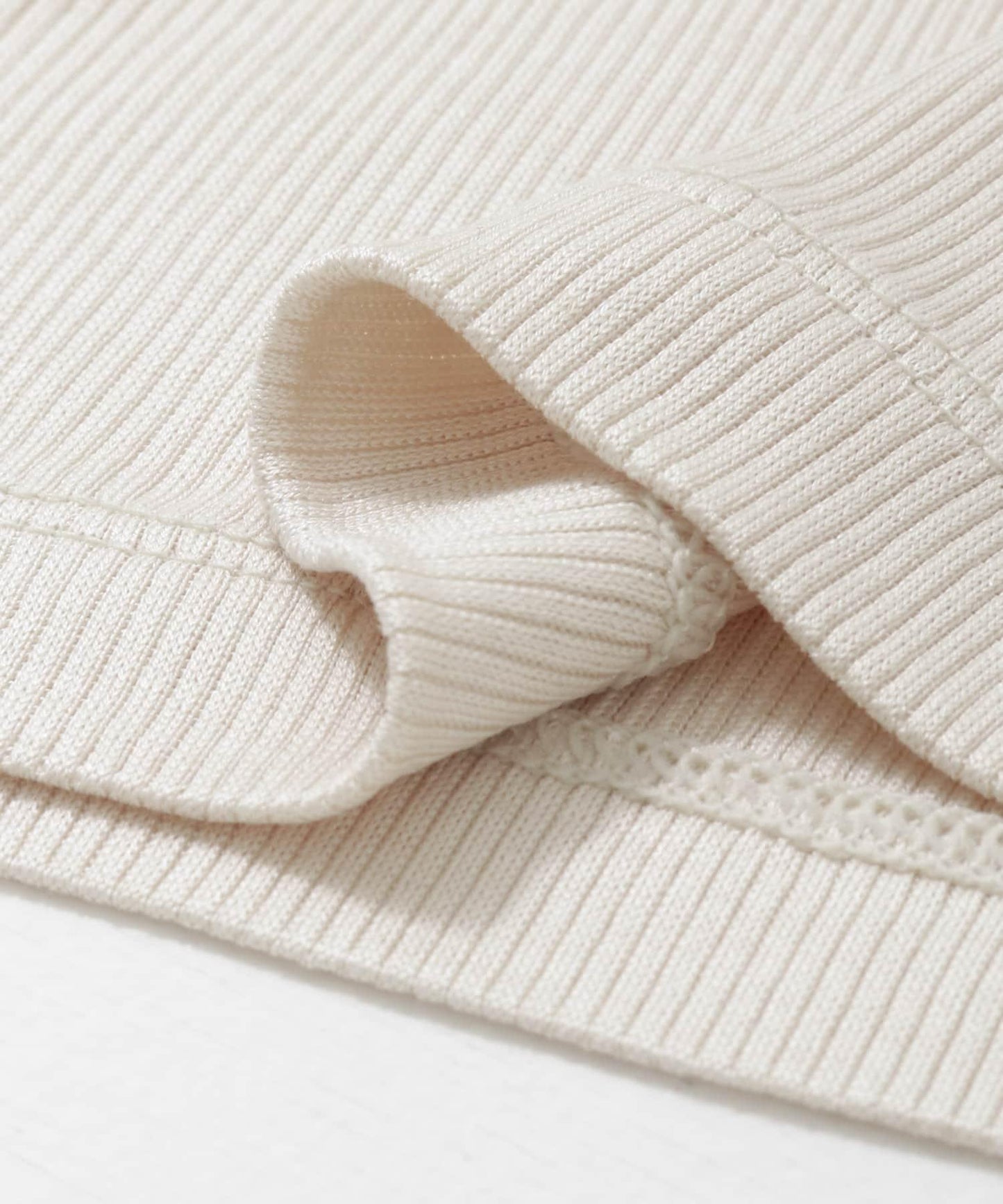 絲綢羅紋長袖套頭上衣