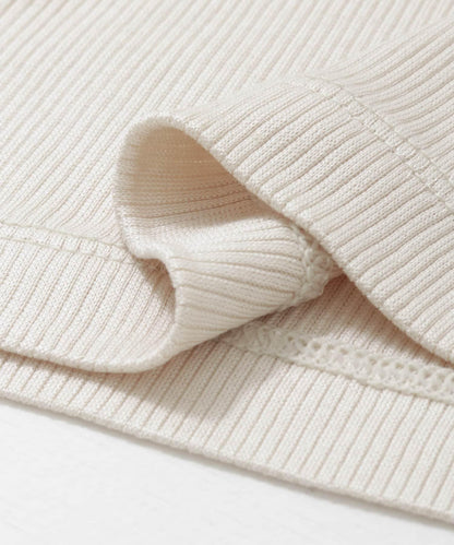 絲綢羅紋長袖套頭上衣