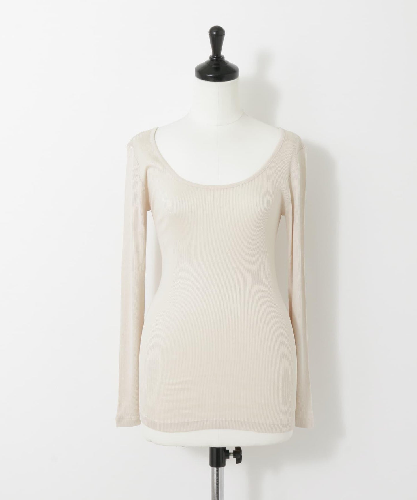 絲綢羅紋長袖套頭上衣