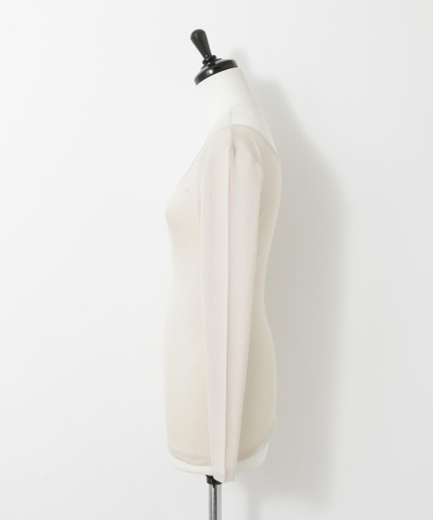 絲綢羅紋長袖套頭上衣