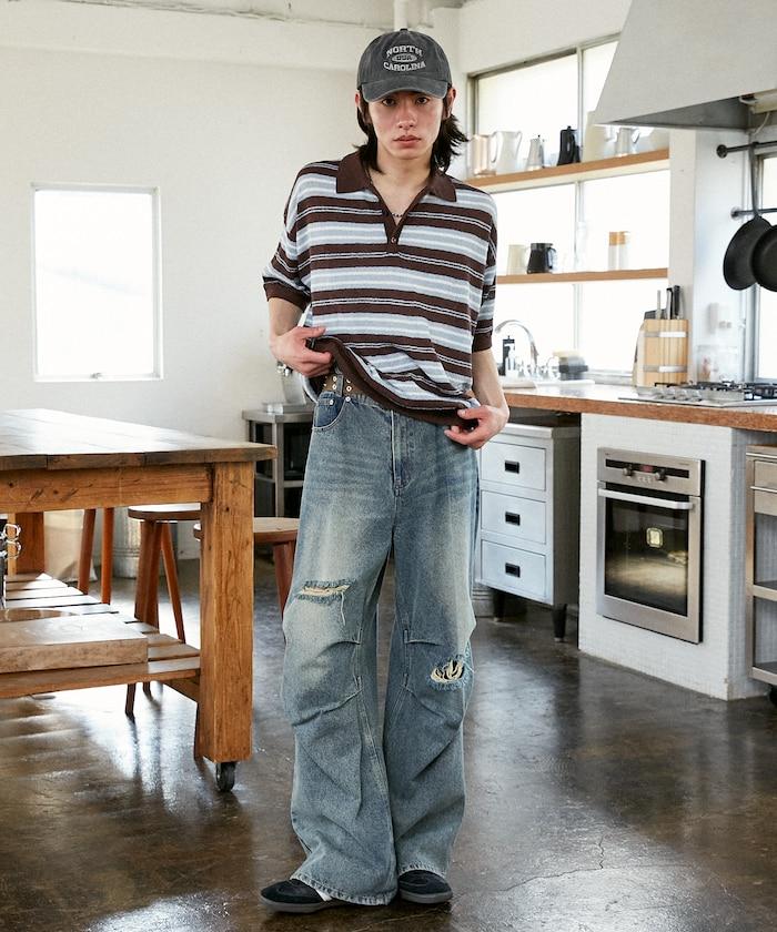 LOVE POP STUDIO 條紋針織POLO衫