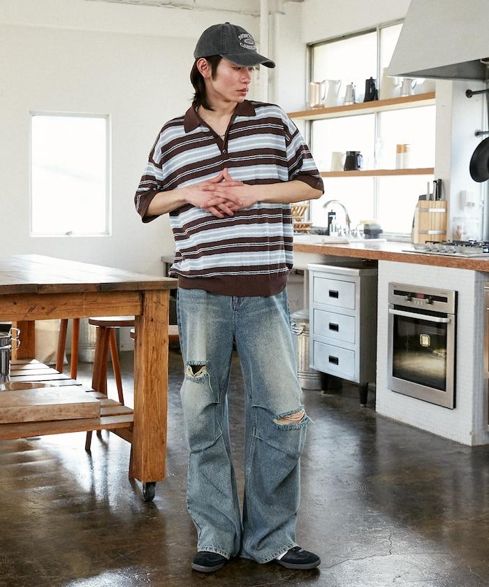 LOVE POP STUDIO 條紋針織POLO衫