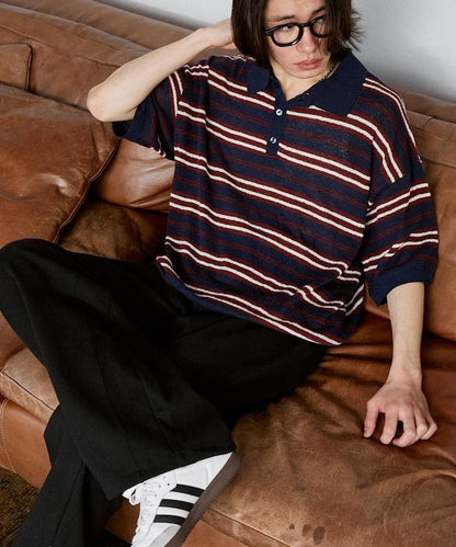 LOVE POP STUDIO 條紋針織POLO衫