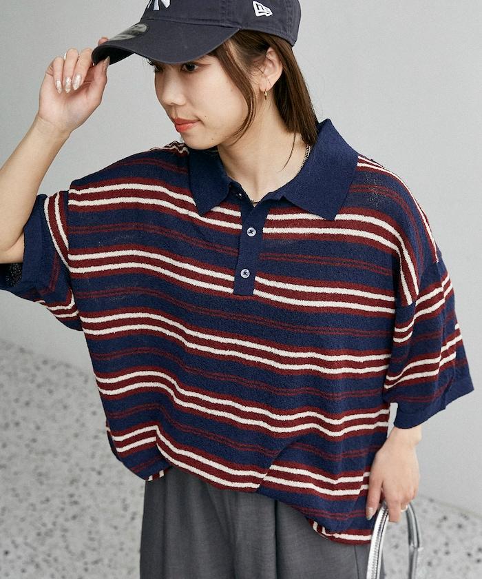 LOVE POP STUDIO 條紋針織POLO衫