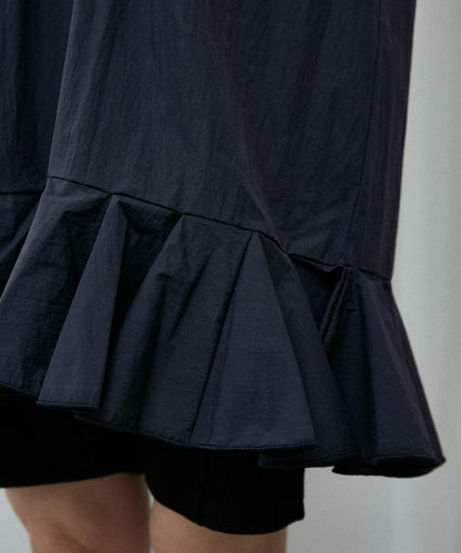 褶皺荷葉邊迷你連衣裙