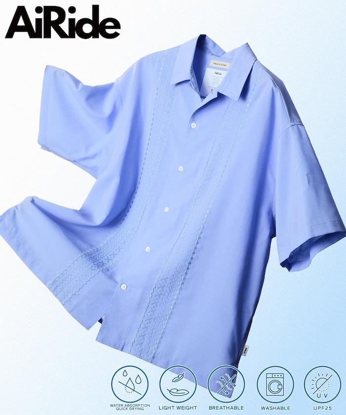 AiRide/エアライド 寬鬆版 可收納 吸溼速幹 防紫外線 古巴襯衫