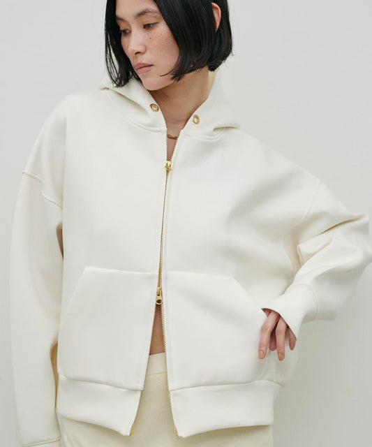 空氣層面料 連帽拉鍊 休閒套頭上衣