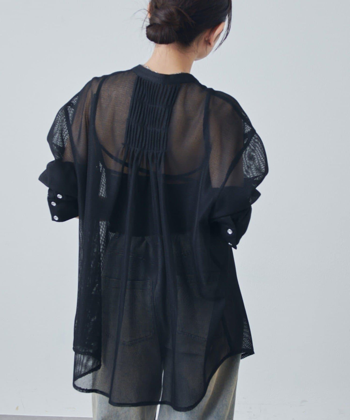 透視網紗襯衫