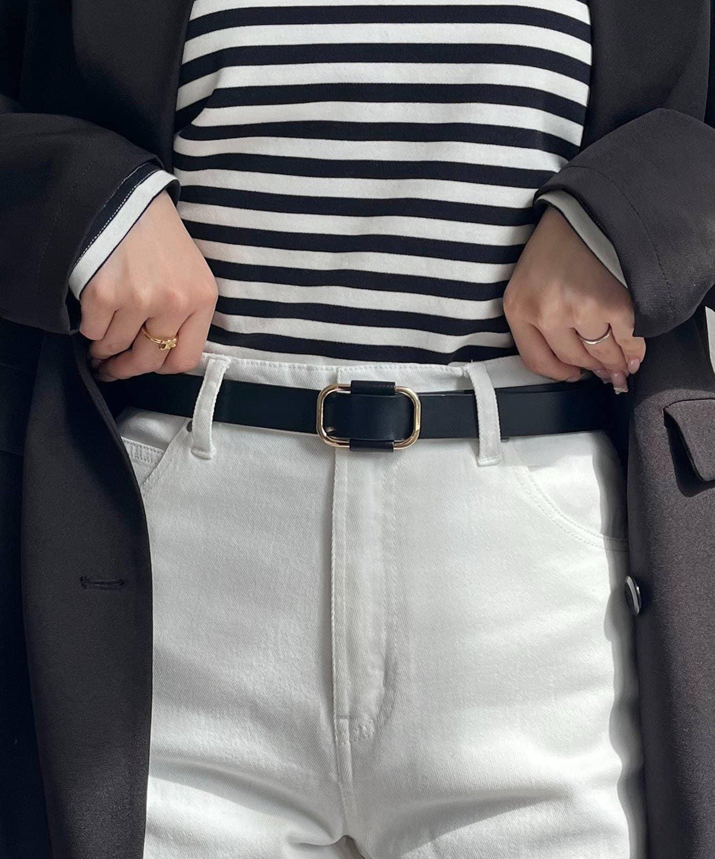 方形扣 牛皮 腰帶