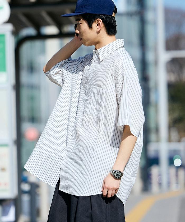 Relax Fit 寬鬆版 常規領 泡泡紗 短袖襯衫