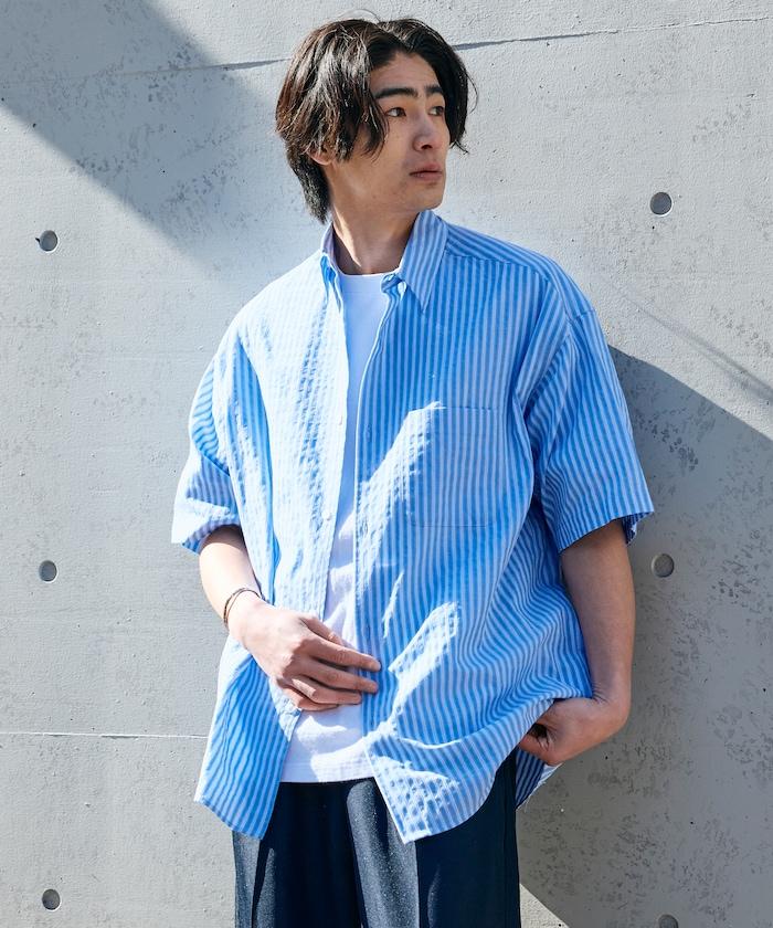 Relax Fit 寬鬆版 常規領 泡泡紗 短袖襯衫