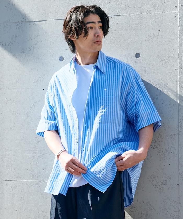 Relax Fit 寬鬆版 常規領 泡泡紗 短袖襯衫