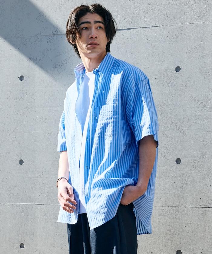 Relax Fit 寬鬆版 常規領 泡泡紗 短袖襯衫