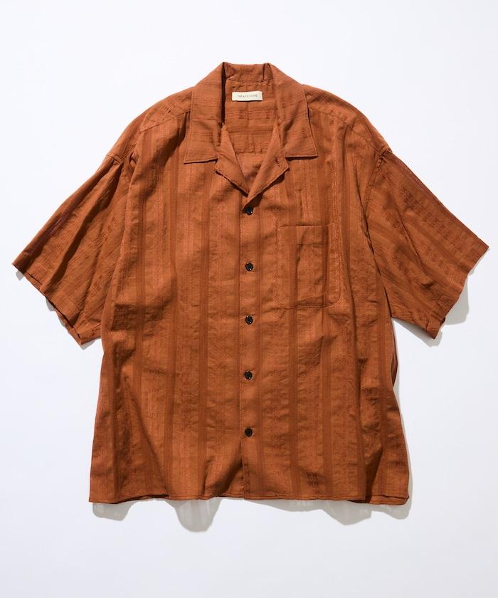 寬鬆版型 滿印提花 開領襯衫