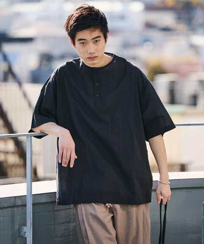 Relax Fit 寬鬆版 亨利領 套頭襯衫