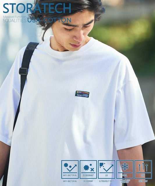 STORATECH/ストラテック 抗菌防臭制菌 UV防曬 涼感速幹 寬鬆廓形 單點logo T恤