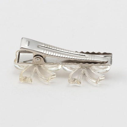 透明蝴蝶結髮夾