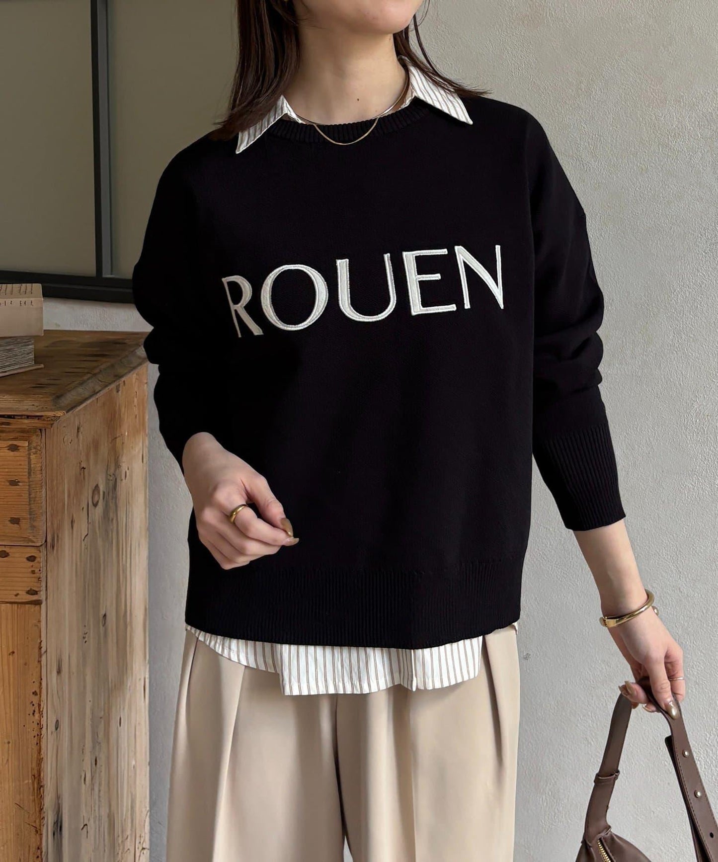 ROUEN 標誌設計 針織套頭衫