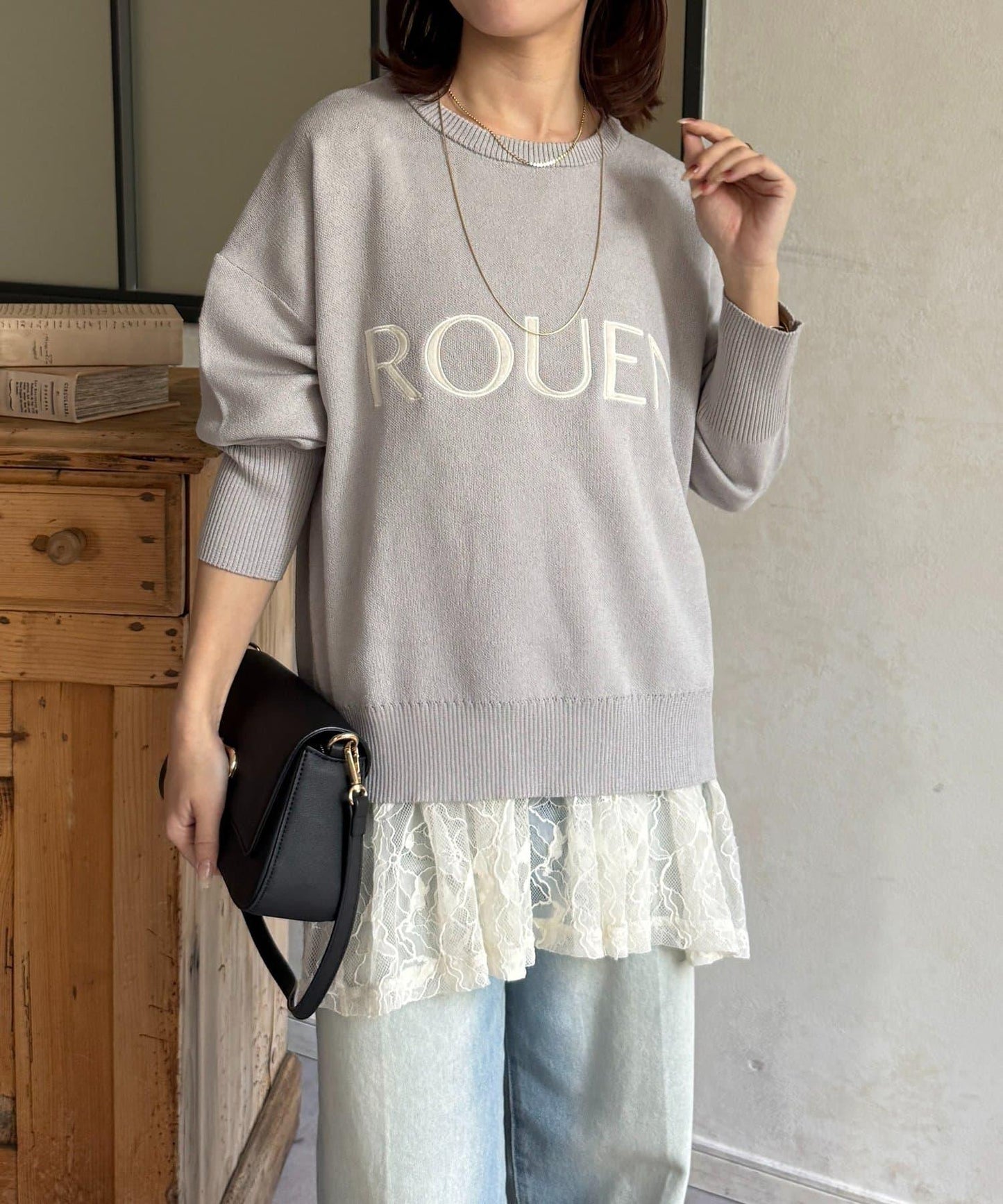 ROUEN 標誌設計 針織套頭衫