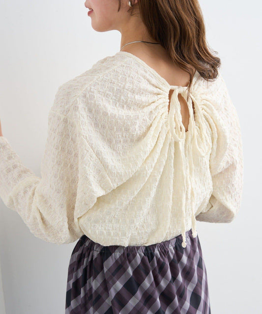 後蝴蝶結設計 針織上衣