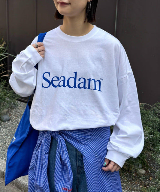 寬鬆 logo印花 SEADAM 長袖T恤