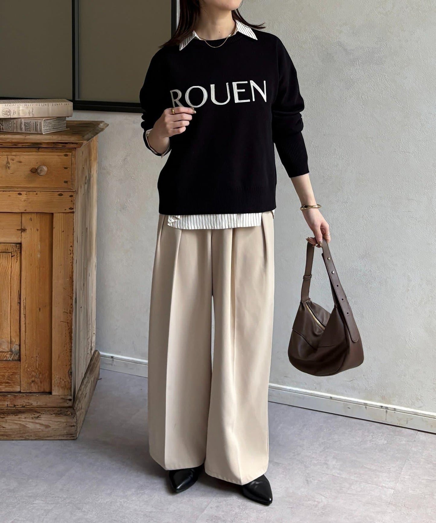 ROUEN 標誌設計 針織套頭衫