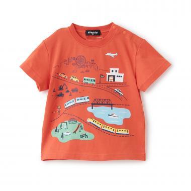 城市與交通工具圖案 短袖T恤