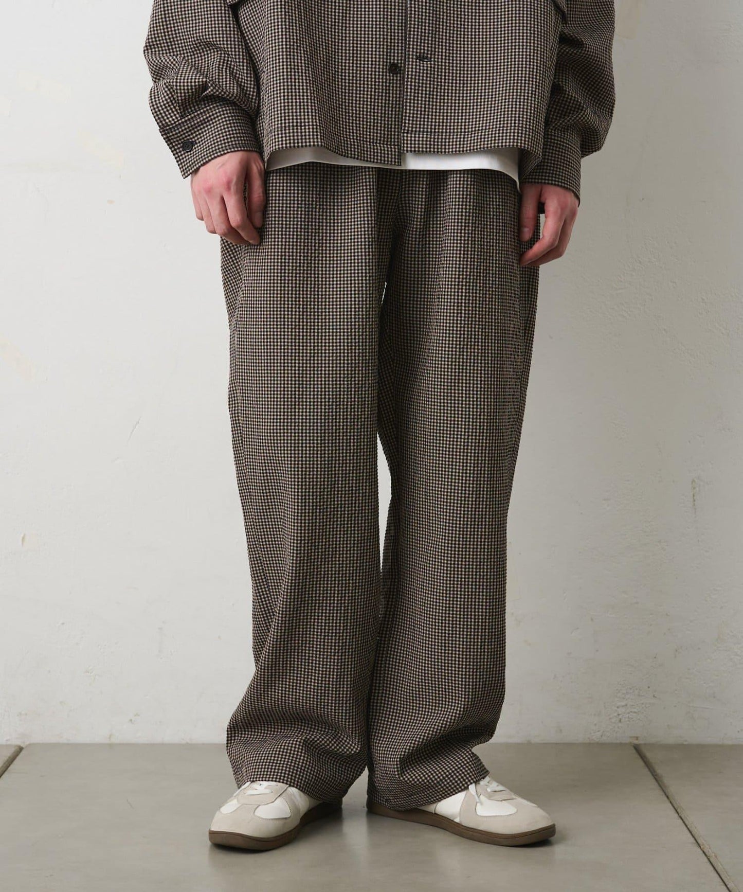 套裝可搭配 泡泡紗格紋 休閒褲