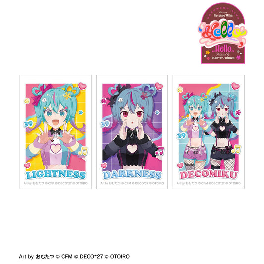 デコミクLIVE starring 《初音未來》（初音未來） Dekomiku系列 拍立得風格插畫卡 3枚套裝 ver.A