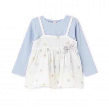 リンク 花刺繡寬鬆長款上衣套裝