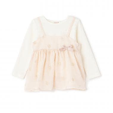 リンク 花刺繡寬鬆長款上衣套裝