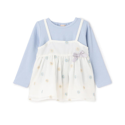 リンク 花刺繡寬鬆長款上衣套裝