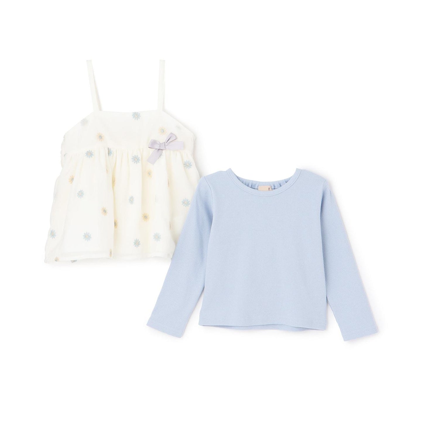 リンク 花刺繡寬鬆長款上衣套裝