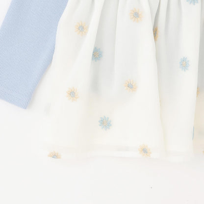 リンク 花刺繡寬鬆長款上衣套裝