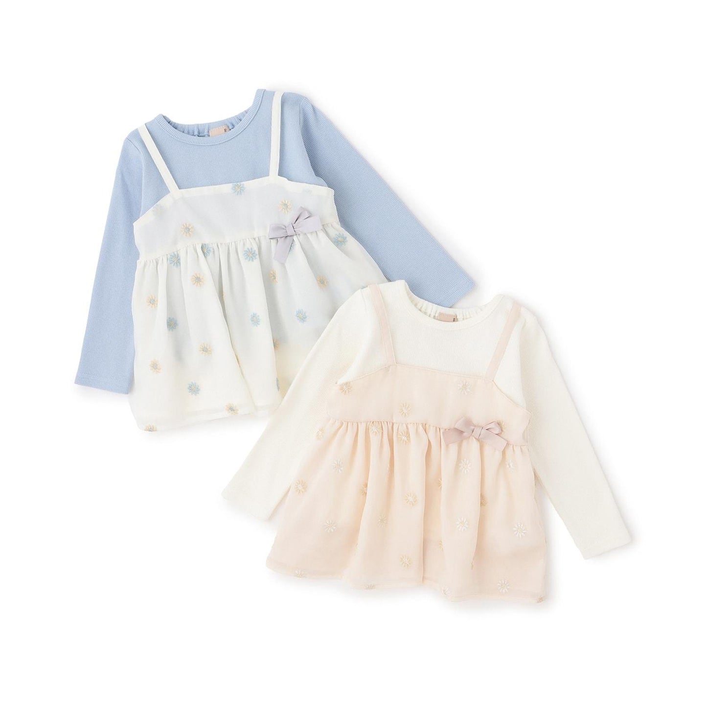 リンク 花刺繡寬鬆長款上衣套裝