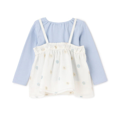 リンク 花刺繡寬鬆長款上衣套裝