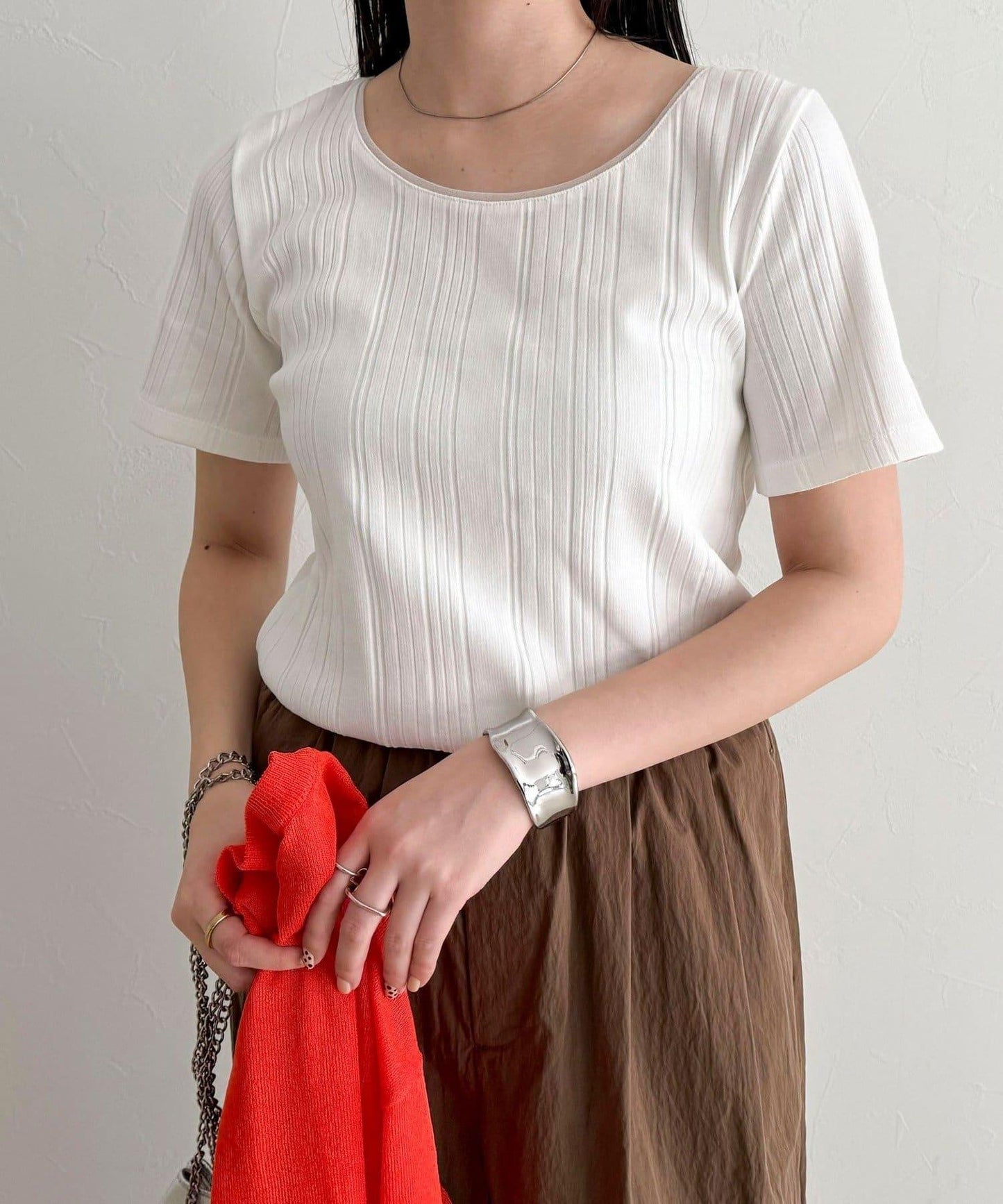 隨機羅紋 五分袖 T恤