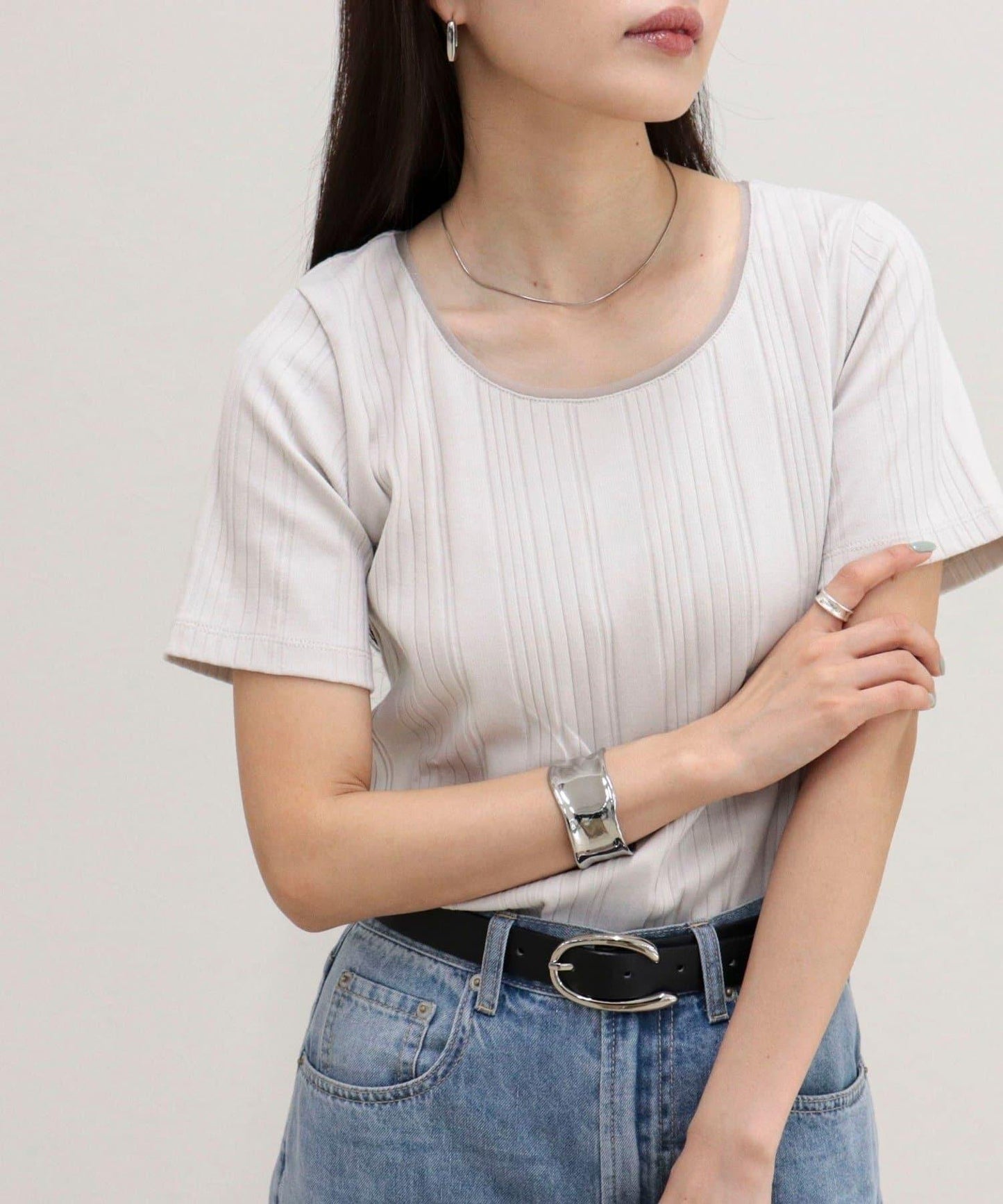 隨機羅紋 五分袖 T恤